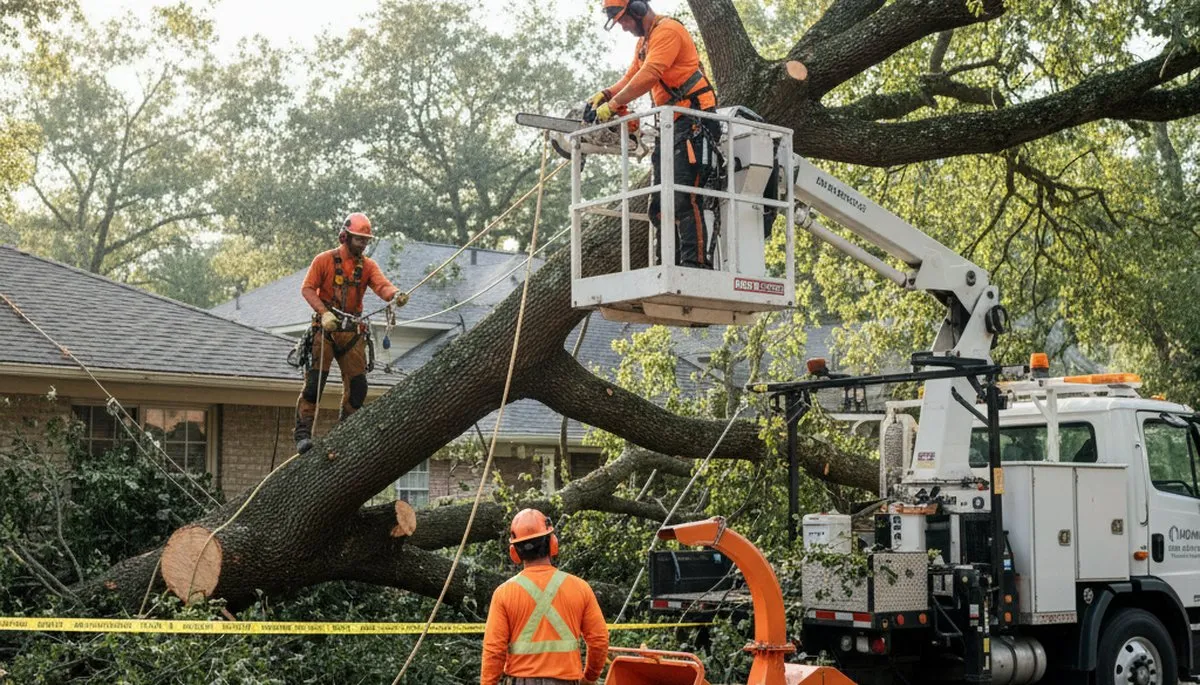 Emergency tree service crew clearing storm damage in Pittsburgh, PA